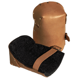 Leather Pro Knee Pads, Strap/Buckle, Russet