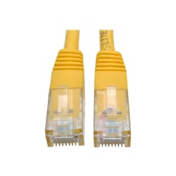 Tripp Lite Cat6 Cat5e Gigabit Molded Patch Cable RJ45 M/M 550MHz Yellow 1ft 1' - 128 MB/s - Patch Cable - 1 ft - 1 x RJ-45 Male Network - 1 x RJ-45 Male Network - Gold Plated Contact - Yellow