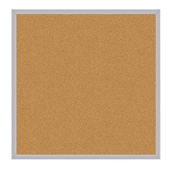 Ghent Cork Bulletin Board, 48 1/2" x 48 1/2", Aluminum Frame With Silver Finish