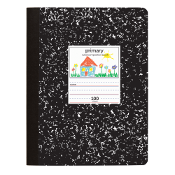 Office Depot® Brand Primary Composition Book, 7-1/2" x 9-3/4", Unruled/Primary Ruled, 100 Sheets