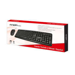 Argom Tech Classic USB Spanish Keyboard & Mouse Combo, Black, A00056