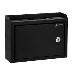 Alpine AdirOffice Medium Size Steel Multi-Purpose Suggestion Drop Box, 7-1/2"H x 9-13/16"W, 3-7/16"D, Black