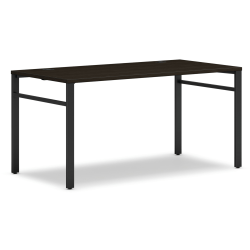 HON® Mod Table Desk With U-Legs, 29"H x 60"W x 30"D, Black/Java Oak