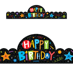 Creative Teaching Press Happy Birthday Crowns, 24" x 6-1/2", Multicolor, Pack Of 30 Crowns
