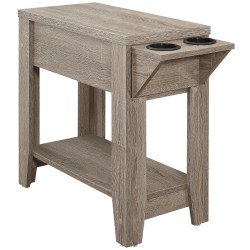 Monarch Specialties Jacquelyne Accent Table, 24"H x 12"W x 28-3/4"D, Dark Taupe