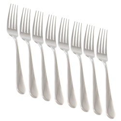 Martha Stewart Everyday 8-Piece Stainless Steel Dinner Fork Set, Silver