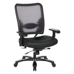 Office Star™ 75 Series Big & Tall Ergonomic Double AirGrid® Back And Custom Fabric Seat Chair, Black