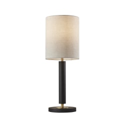 Adesso® Hollywood Table Lamp, 27"H, Off-White Shade/Black Base