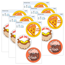 TREND Vinyl Stickers, FUN-derful Foods, 3 Per Pack, Set Of 6 Packs