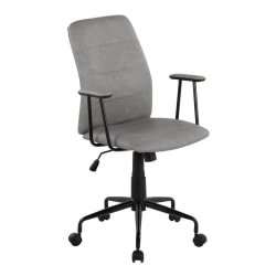 LumiSource Fredrick Ergonomic Faux Leather High-Back Office Chair, Gray