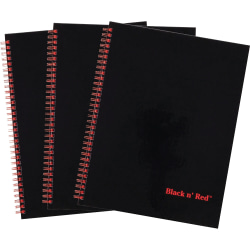 Black n' Red Hardcover Twinwire Business Notebooks, 12" x 8 1/2", Black/Red, Pack Of 3