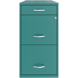 Realspace® SOHO Organizer 18"D Vertical 3-Drawer File Cabinet, Teal