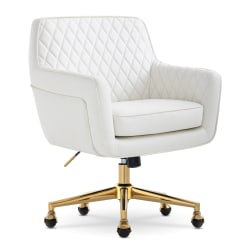 Serta® Ashleigh Ergonomic Bonded Leather Mid-Back Modern Office Chair, White