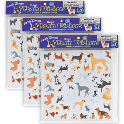 Ready 2 Learn Foam Stickers, Dogs, Pack Of 176 Stickers, Set Of 3 Packs