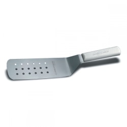 Hoffman Sani-Safe Perforated Turner, 8" x 3", White/Silver