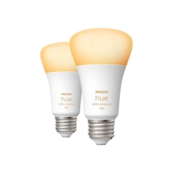 Philips Hue LED Light Bulb - 9 W - 60 W Incandescent Equivalent Wattage - 120 V AC - 800 lm - A19 Size - Warm White, Cold White Light Color - E26 Base - 25000 Hour - 3500.3°F (1926.8°C), 11240.3°F (6226.8°C) Color Temperature
