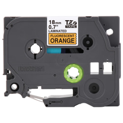 Brother® TZe-B41 Black-On-Fluorescent-Orange Tape, 0.75" x 16.4'
