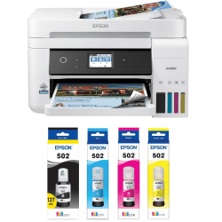 Epson WorkForce ST-C4100 Supertank Color Inkjet Printer MFP Bundle With 4-Ink Set