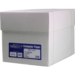 Alliance Computer Paper, 14-7/8" x 11", 18 Lb, White/Green Bar