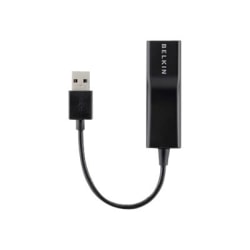 Belkin USB 2.0 Ethernet Adapter - USB - 1 Port(s) - 1 x Network (RJ-45) - Twisted Pair - 10/100Base-TX - Desktop