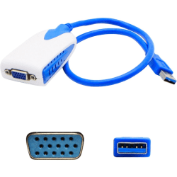 AddOn 8in USB 3.0 (A) to VGA Adapter - External video adapter - USB 3.0 - D-Sub - blue