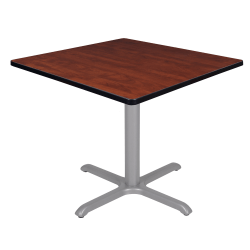 Regency Cain Square X-Base Breakroom Table, 29"H x 36"W x 36"D, Cherry/Gray, TB3636CHGY