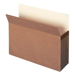 Smead Expanding File Pockets, 5 1/4" Expansion, Letter Size, 100% Recycled, Redrope, Box Of 10