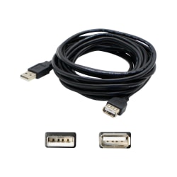 AddOn 15.0ft USB 2.0 (A) to USB 2.0 (A) Extension Cable - USB extension cable - USB (F) to USB (M) - USB 2.0 - 15 ft - black