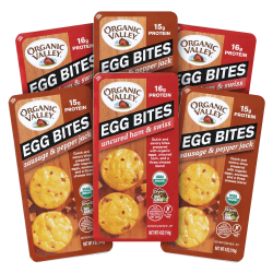 Organic Valley Egg Bites Variety Pack, 4 Oz, 2 Bites Per Containers, Pack Of 3 Containers