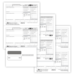 ComplyRight® W-2 Tax Form Set with Envelopes, 5-Part, Recipient Copy Only, 2-Up, Pack of 50