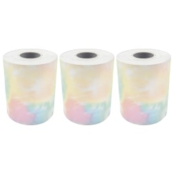 Teacher Created Resources Straight Border Trim Rolls, 50’, Pastel Pop Tie-Dye, Pack Of 3 Rolls