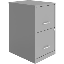 Lorell SOHO 18" 2-Drawer File Cabinet - 14.3" x 18" x 24.5" - 2 x File Drawer(s) - Finish: Silver