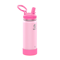 Takeya Actives Spout Reusable Water Bottle, 18 Oz, Glow-In-The-Dark Summer Pink