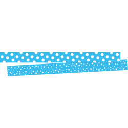 Barker Creek Double-Sided Borders, 3" x 35", Dot To Dot Pool Blue, Set Of 24 Borders