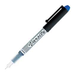 Pilot® Varsity Disposable Fountain Pen, Medium Point, Black Barrel, Blue Ink