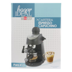 Cocina Criolla 4-Cup Electric Espresso Cappuccino Maker With Milk Frother, Black, Total Qty 1
