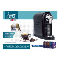 Hogar Ideal Single-Serve Capsule Coffee/Espresso Maker, Black