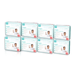 Medline KinderCare Disposable Baby Diapers, Size 5, 27+ Lb, White, 25 Diapers Per Pack, Case Of 8 Packs