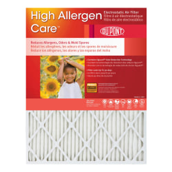 DuPont High Allergen Care™ Electrostatic Air Filters, 20"H x 18"W x 1"D, White, Pack Of 4 Filters