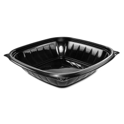 Dart® PresentaBowls® Pro™ Square Bowls, 32 Oz, 2"H x 8-1/2"W x 8-1/2"D, Black, 63 Bowls Per Bag, Carton Of 4 Bags