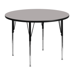 Flash Furniture 48'' Round HP Laminate Activity Table With Standard Height-Adjustable Legs, Gray
