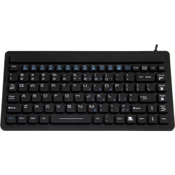 DSI WATERPROOF IP68 MINI USB SILICONE AND WASHABLE KEYBOARD - Cable Connectivity - USB Interface - 86 Key - Windows, PC - Black