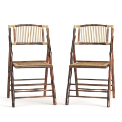 Flash Furniture Bamboo Wood Folding Chairs, Bamboo, Set Of 2 Chairs