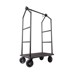 Hospitality 1 Source Contemporary Bellman’s Cart, 75"H x 43"W x 25"D, Black Carpet/Black