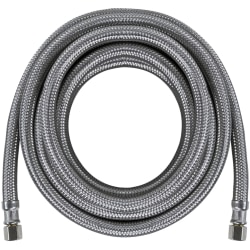 Certified Appliance Accessories Braided Stainless Steel Ice Maker Connector - 15 ft - Silver, Stainless Steel - IM180SS