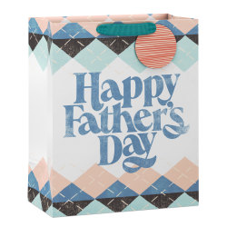 Hallmark 13" Large Gift Bag (Happy Father's Day Argyle)