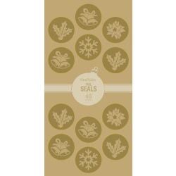 Geo Studios Holiday-Themed Adhesive Seals, 4-3/4" x 10", Gold Foil, Pack Of 40 Seals