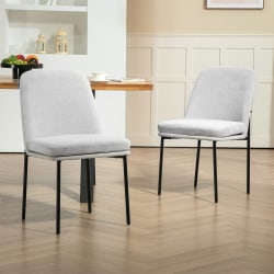 Glamour Home Belindo Fabric Dining Accent Chairs, Gray/Black, Set Of 2 Chairs