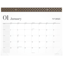 2025 Cambridge® WorkStyle® Monthly Desk Pad Calendar, 21-3/4" x 17", Java, January 2025 To December 2025, 1606-704-04