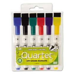 Quartet® ReWritables® Mini Dry-Erase Markers, Magnetic, Assorted Classic Colors, 6 Pack - Fine Marker Point - 51659312Q